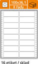 Tabelační etikety s vodící drážkou jednořadé a dvouřadé - 100 x 36,1 mm dvouřadé 400 etiket / 25 skl