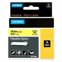 Pásky D1 nylonová flexibilní pro elektronické štítkovače DYMO - 19 mm x 3,5 m černý tisk / žlutá pás
