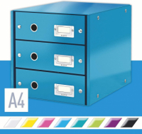 Zásuvkový box Leitz Click & Store - 3 zásuvky / modrá