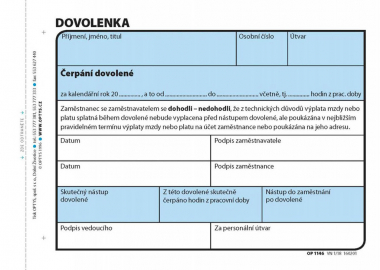 Optys 1146 dovolenka 100 listů A6