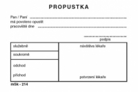 MSK 7400214 propustky 100 listů A7