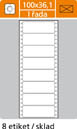 Tabelační etikety s vodící drážkou jednořadé a dvouřadé - 100 x 36,1 mm jednořadé 200 etiket / 25 sk