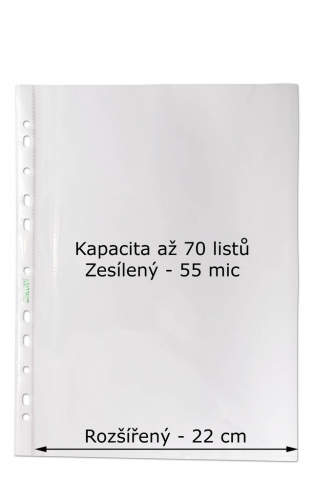 Závěsný obal - A4 čirý / 55 my / 100 ks