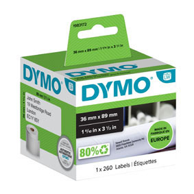 Štítky pro DYMO LabelWritter - 89 x 36 mm / adresové papírové / 1 x 260 ks