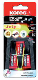 Vteřinová lepidla Kores - Power Glue gel 3 x 1g