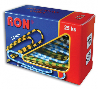 Aktové spony RON - 50 mm / 25 ks zebra