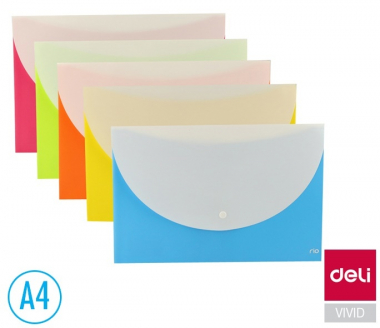 Spisové desky DELI Double s drukem - A4 / barevný mix