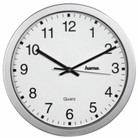 Nástěnné hodiny Hama CWA100 stříbrné / průměr 30 cm