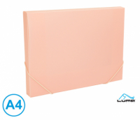 Box na spisy s gumou A4 - pastelová růžová