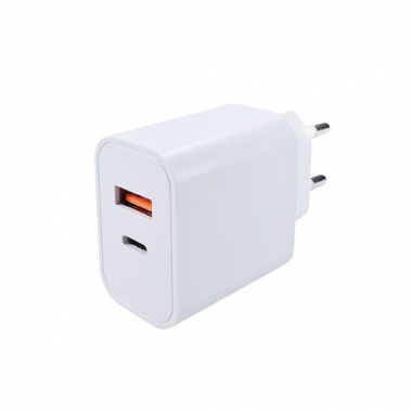 Nabíječka USB A+C 20W fast charger - bílá