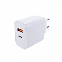 Nabíječka USB A+C 20W fast charger - bílá