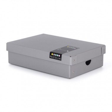 Krabice úložná lamino PASTELINi - šedá / 35,5 x 24 x 9 cm