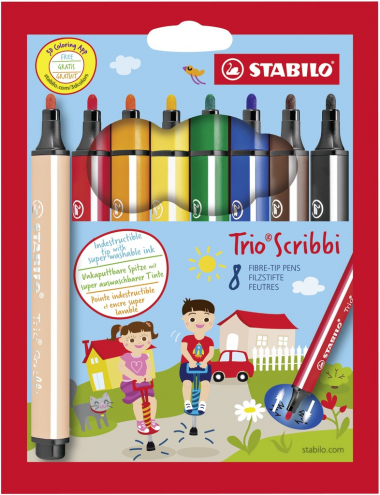 Popisovače Stabilo Trio Scribbi - 8 ks