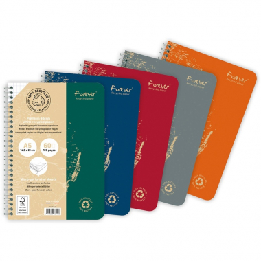 Blok kroužkový Clairefontaine forever A5 - čtvereček / 60 listů / mix barev