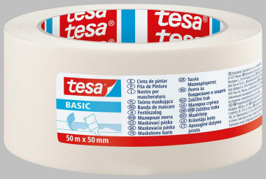 Lepicí páska krepová Tesa bílá - 50 mm x 50 m