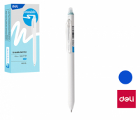 Gelové pero DELI mazací - 0,5 mm / modrá
