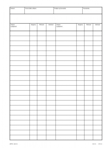 Docházkový sešit pro žáky A4 / 250 stran