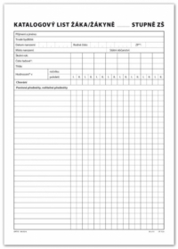 Katalogový list žáka univerzální pro 1. nebo 2. stupeň A4