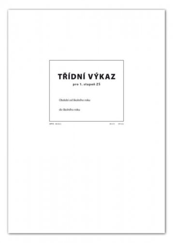 Třídní výkaz pro 1. stupeň A4 / 12 stran