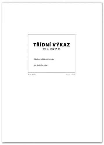 Třídní výkaz pro 2. stupeň A4 / 16 stran