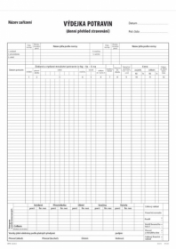 Výdejky potravin a denní přehled stravování A3 / 130 listů