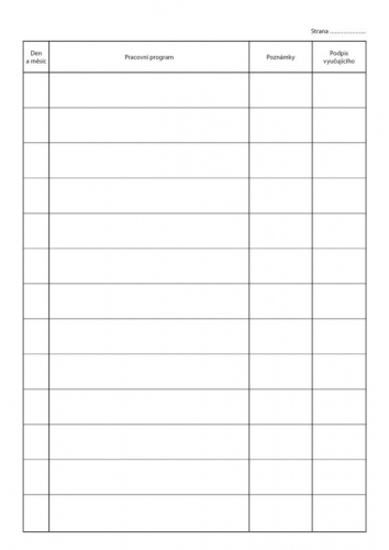Záznamy o práci v nepovinném předmětu,zájmovém útvar dvoulist / A4
