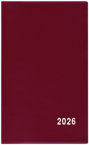 Diář kapesní PVC - čtrnáctidenní / bordó