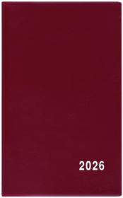 Diář kapesní PVC - čtrnáctidenní / bordó