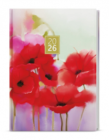 Diář LAMINO - B6 / denní / máky