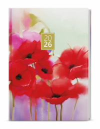 Diář LAMINO - A5 / denní / máky