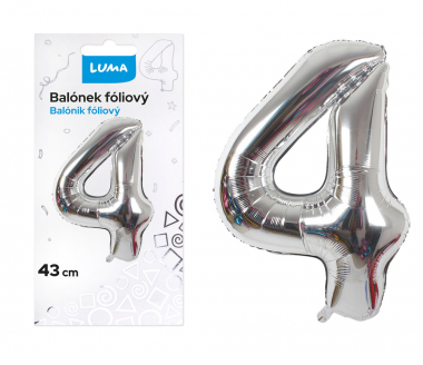 Balónek nafukovací č. 4 - stříbrný / 43cm