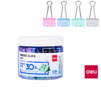 Klipy kovové pastelové DELI - 19 mm / 40 ks