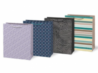 Taška dárková papírová - mix geometrické vzory / 26 x 32 x 13,8 cm