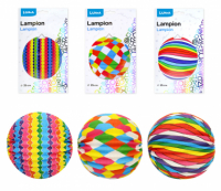 Lampion kulatý 25 cm / barevný mix