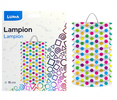 Lampion roztahovací 15 cm - puntík