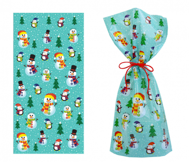 Sáčky vánoční - Sněhulák 20 x 40 cm