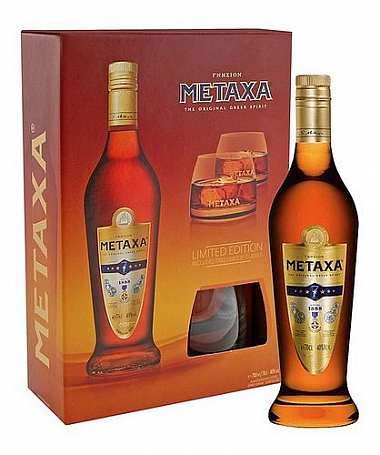 Brandy Metaxa 7* + 2sklo  gB 40%0.70l