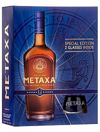 Brandy Metaxa 12 + 2sklo Tubler  gB 40%0.70l