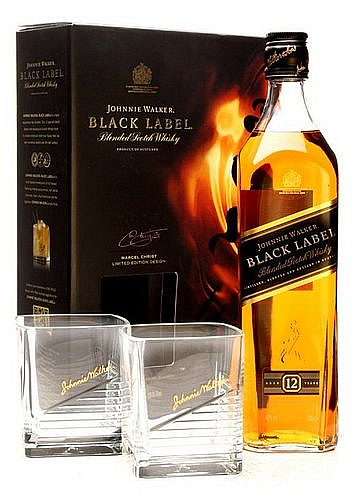 Whisky J.Walker Black label + 2sklo  gB 40%0.70l