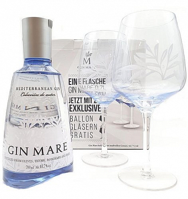 Gin Mare + 2sklo  gB 42.7%0.70l