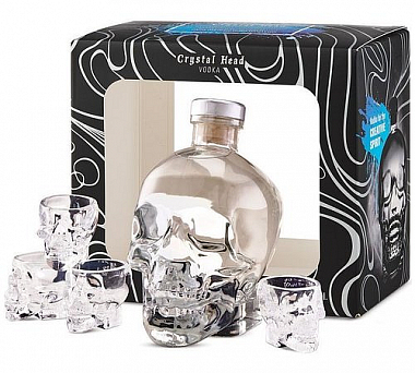 Vodka Crystal Head Original + 4sklo SHOT 2023  gB 40%0.70l