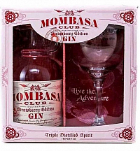 Gin Mombasa Club Strawberry + sklo  gB 37.5%0.70l