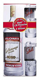 Vodka Stoli Red + 2sklo  gB 40%1.50l