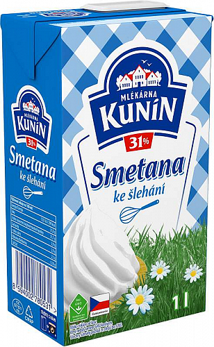 Smetana ke šlehání 31% 1l