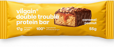 Vilgain   Double Trouble Protein Bar  Arašídy s karamelem 55g