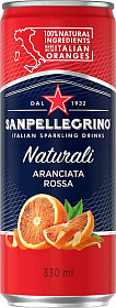 San Pellegrino Aranciata Rossa (pomeranč červený), plech, 0,33l