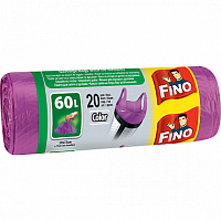 Pytle na odpad FINO 60l zavazovací 20 ks/role - fialové