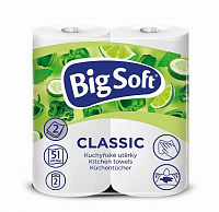 BigSoft papírové utěrky v roli Classic extra bílé 2-vrstvé 2ks