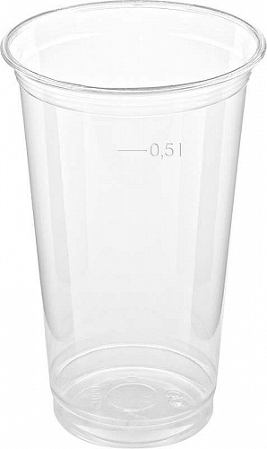 Kelímek z PET pevný čirý 500ml cena za bal.50ks 16bal v kartonu