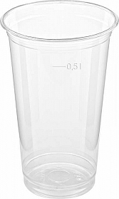 Kelímek z PET pevný čirý 500ml cena za bal.50ks 16bal v kartonu